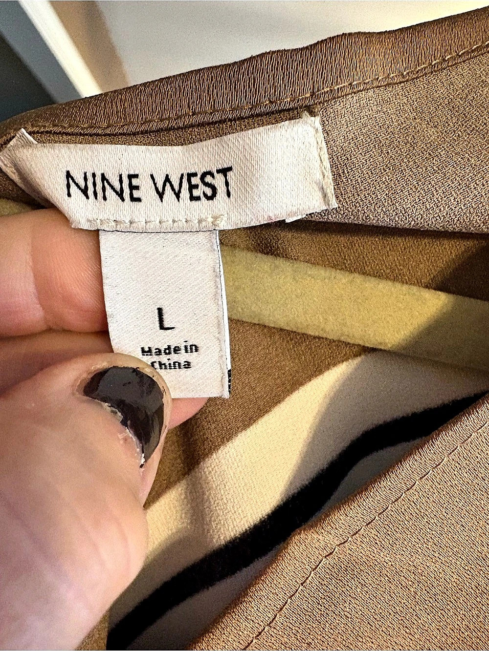 Nine West Geometric Tunic in Black & Brown Size Large - Picture 5 of 9